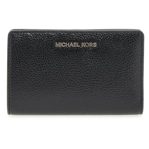 Michael Kors 32R4G8ED6L-001 MD SNAP ZA WALLET Women BLACK Size...