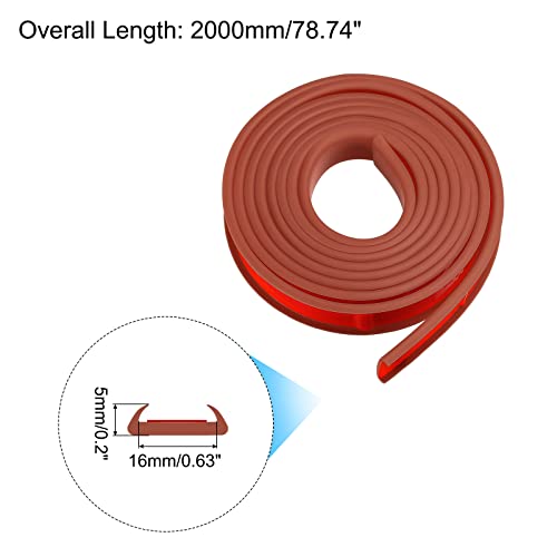 Image of uxcell U Shape Furniture Edge Banding, 2M Self Adhesive Flexible Edging Trim, 5x16mm TPE Edge Guards for Cabinets Furniture Repair Restoration, Brown