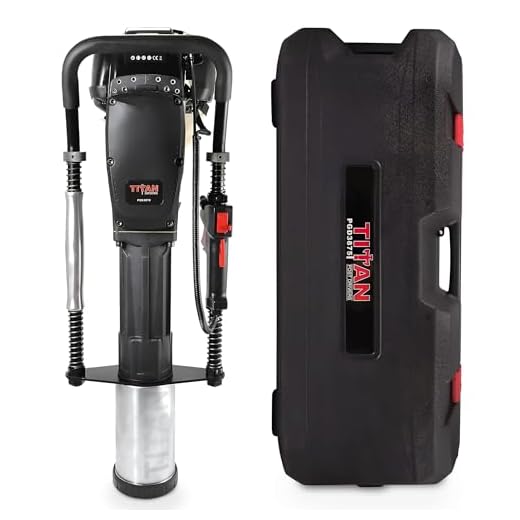 Titan Post Drivers PGD3875 4 Inch Barrel 1.3 Horsepower 4 Stroke Gas Powered Fence Post Hole Digger Post Driver Pole Pounder