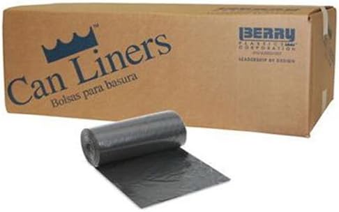 BERRY PLASTICS 625121 50 Count 96 Gallon Black Can Liner