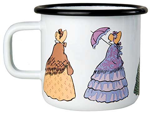 Muurla Design EB Enamel Mug The Aunts - Taza de café (esmaltada, 3,7 DL, 370 ml), Color Blanco y Multicolor