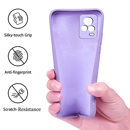 Image of A rtistque Liquid TPU Silicone Matte Shockproof Flexible with Camera Protection Soft Back Cover Case for Vivo Y73 - Purple