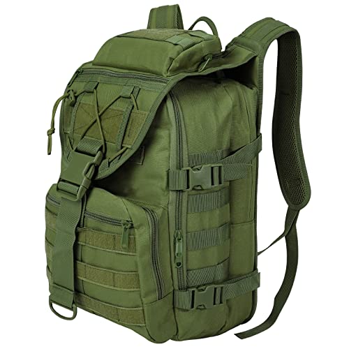 SHANNA Mochila Militar Utilidad 40L Tactica, Mochila Crossfit Gran Capacidad Paquete de Asalto Molle, Mochilas de Emergencia de 3 Días para Caza Senderismo Acampada y Actividad al Aire Libre (Verde)