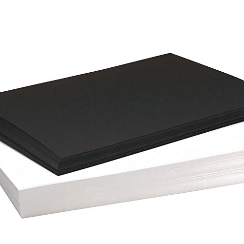 Carte recyclée noire et blanche A4 premium au toucher texturé pour papeterie fine