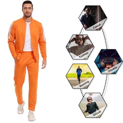 Men's Tracksuits Sweatsuits for Men Athletic Track Sweat Suits 2 Piece Set Full Zip Sports Jogging Suits Outfits3