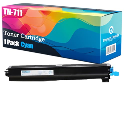 High Yield TN-711 A3VU150 A3VU450 A3VU350 A3VU250 Toner Cartridge Compatible for Konica Minolta Bizhub 654 654e C654 C654e 754 754e C754 C754e Printer, Unleash High-Definition Printing (Cyan)