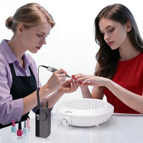 Kit profesional eléctrico 2 en 1 para manicura con aspirador miniatura 3