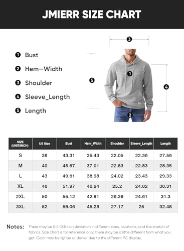Jmierr Mens Hoodie Casual Fashion Long Sleeve Hooded Collar Drawstring Pullover Sweatshirt Texture Fall Shirts Lightweight Soft Sweaters With Pockets thumb #5