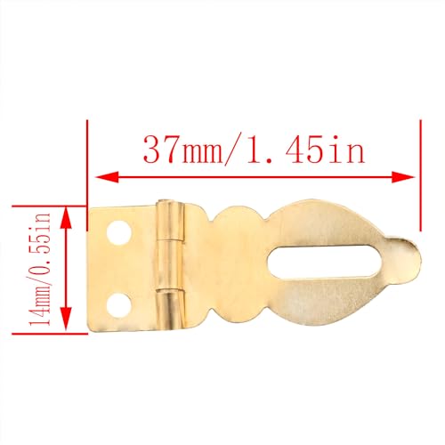 Image of CHENJIN 12PCS Solid Brass Padlock Hasp Mini Decorative Hasp with Screws Gift Box Handbag Buckle Locking Clasp Suitable for Old Fashioned Wooden Boxes Jewelry Boxes Wine Boxes Tool Boxes