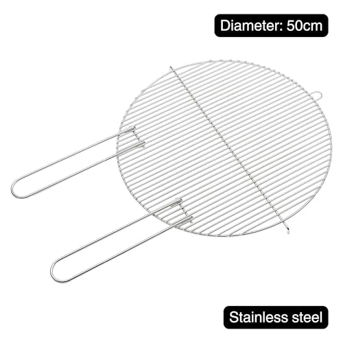Barbecook Grillrost rund 50 cm mit zwei festen Haltegriffen für Holzkohlegrill, BBQ grill zubehör, edelstahl, leicht zu reinigen