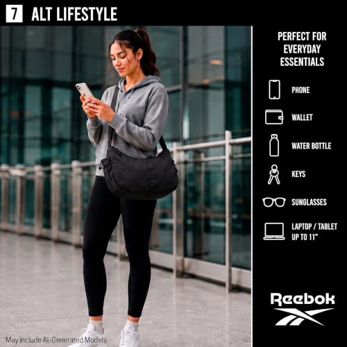 Image of Reebok Womens Crossbody Bag - Lightweight Stylish Nylon Quilted and Non-Quilted Everyday Crossbody Sling Bags for Women