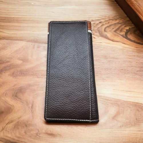 Urbalabs Mens Long Wallet Coffee Leather Soft Leather Tooled Checkbook Style Cowboy Hand Crafted High End Mens Wallets Leather Lone Star Rodeo Concho Gifts For Men, COWHRBLKHRS0014