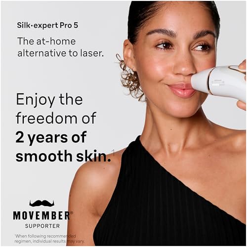 Image of Braun Smart IPL, Silk.Expert Pro 5: at Home Laser Hair Removal Device for Men & Women, Permanent Visible Hair Reduction in Hair Regrowth for Body, w /Razor, Pouch, and Wide Cap Head, IPL5145