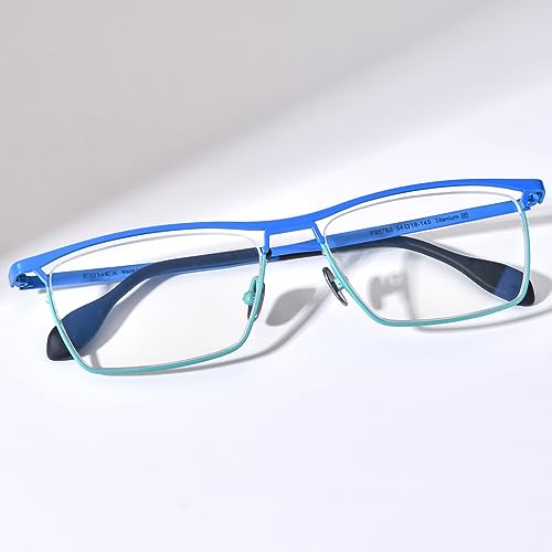 Image of FONEX Colorful Pure Titanium Glasses Frame Women Retro Round Eyeglasses