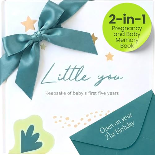 Image of Baby Book Keepsake – Baby Memory Book & Pregnancy Journal (120 Pages), Newborn to 5 Years, Magnetic Gift Box, Photo Pockets, Letter to Open at 21 – Gift for Boys or Girls