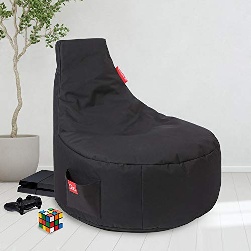 GAMEWAREZ Alpha Black Sitzsack – Gaming-Sitzsack mit Rückenlehne zum Zocken, praktische Seitentasche zur Aufbewahrung… – Bild 5