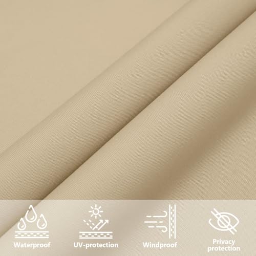 vidaXL Sonnensegel Wasserfest Sonnenschutz Windschutz Sonnendach UV Schutz Garten Terrasse Balkon Oxford-Gewebe Rechteckig 3x4m Beige