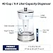 ZeroWater 40-Cup Ready-Pour 5-Stage Round Glass Water Filter Dispenser with 5-Stage 0 TDS Water Filter – IAPMO Certified to Reduce Lead, Chromium, and PFOA/PFOS