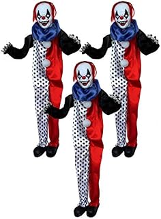 I LOVE FANCY DRESS LTD Scary Clown Halloween Prop Animated Decoration - Red Light up Eyes & Sound Effects - Noise Activated Clown Prop with Motorised Legs - Halloween Props - Pack of 1