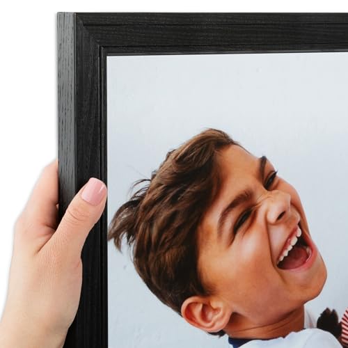 ArtToFrames 14x16 Inch Black Picture Frame, This 1.125" Custom Wood Poster Frame is Black Stain on Maple, for Your Art or Photos - Comes with Regular Glass, 2WOM0066-80209-YBLK-14x16