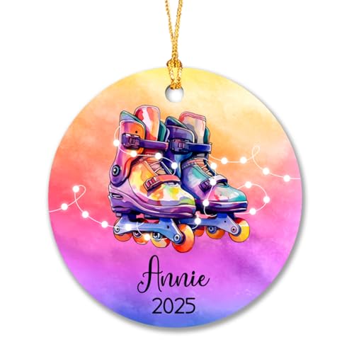 Personalized Roller Skate Skating Christmas Tree Ornament, Roller Skater Ornament Xmas 2023, Roller Skating Ornament Customized Name, Skaters Xmas Tree Decoration, Roller Skate Lovers Keepsake Gift
