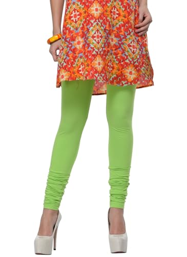 Image of Frenchtrendz Women's Cotton Spandex Stretchable Mid Rise Slim Fit Churidar Leggings Pull On