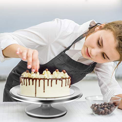 image for Puroma Aluminium Alloy Rotating Cake Turntable 12'' Revolving Cake Sta