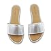 Lurnyet Women's Flat Sandals Slip on Round Open Toe Fashion Glitter Shiny Bling Slide Sandals Summer