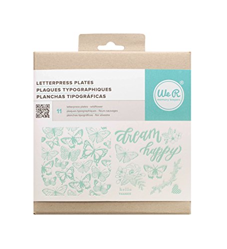 We R Memory Keepers 0633356626930 Printing Plate Letterpress-Wildflower Set (11 Pieces)