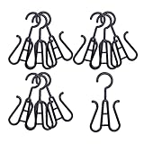 SHINEOFI Organizador de Zapatos Colgante 10 Piezas Negro, Gancho Doble de Plástico Resistente para Colgar y Secar Calzado, Multiusos para Hogar y Dormitorio, Ahorro de Espacio y Protección