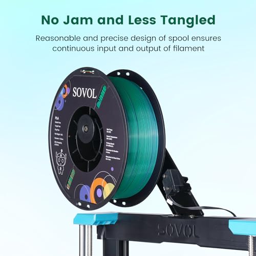 Image of Sovol Silk PLA Filament Tri Color Co-Extrusion 1.75mm, 3D Printer Filament 1kg / 2.2lbs, Shiny Silk Copper Purple Green 3 in 1 Coextrusion PLA Material + /-0.03mm