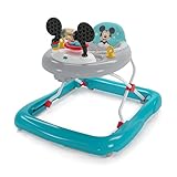 Bright Starts, Disney Baby, Trotteur Mickey Original Bestie, Trotteur et Centre d'activités 2 en 1, lumières et musique, hauteur réglable, facile à plier, à partir de 6 mois