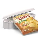 Mini Bag Sealer with 4 Adjustable Mode, 4000mAh Rechargeable Heat Sealer for Plastic Bags, Auto Shut-Off & Insulated Strips, Portable Heat Sealer for Snack, Chip, and Cookie Bag