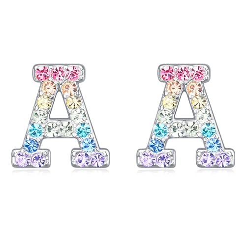 Women Initial Letter Stud Earrings,Alphabet Number Earrings Gifts Jewelry for Women