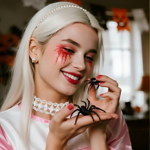 90s Diamond Rhinestone Crystal Choker Necklace Halloween Costume Jewelry for Women- Chunky Elegant Flower Wide Necklaces Y2k Minimalist Jewelry,Christmas Gifts4