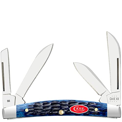 Case XX WR POCKET KNIFE NAVY BLUE JIGGED BONE SMALL CONGRESS, ITEM 6893, LENGTH CLOSED 3 1/8 INCH (6468 SS)