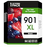J2INK 901 901XL Black Ink Cartridge Compatible for HP 901 Ink Cartridge Work for OfficeJet J4550 J4680 J4580 J4540 J4500 J4680c G510a G510b G510g G510h G510n J4524 J4525 Printer
