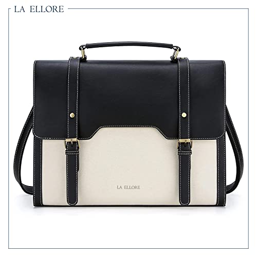 Image of Vagei Laptop Bag 15.6 Inch Canvas Messenger Bag For Women Professional Work Bag Shoulder Bag Travel, Office