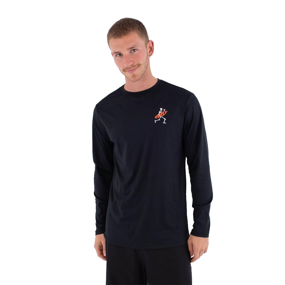 Hurley Mens Long-Sleeved Surf Lycra Flamengue T-Shirt, Black, XXL EU