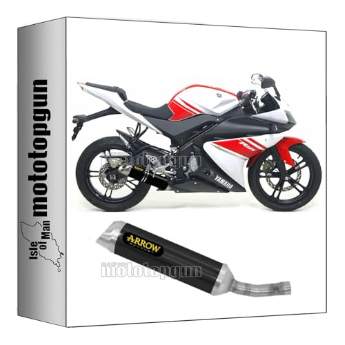 Pot echappement Arrow Thunder alu noir pour Yamaha YZF R125 2008-2013