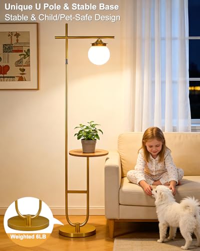 Image of Floor Lamp for Living Room, RGBCW Modern Standing Tall Lamp Remote