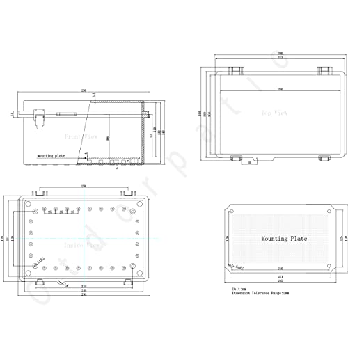 Otdorpatio Junction Box, Hinged Cover Stainless Steel Latch Ip67 Waterproof Abs Project Box With 2 Pg13.5 Cable Gland, Electrical Box Enclosure With Mounting Plate & Wall Bracket 11.4 X 7.5 X 5.5Inch #TOP6
