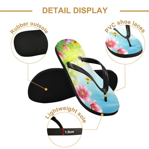 Burbuja Hello Spring Flip Flops for Women Men, Soft Thong Sandals Rubber Slippers for Pool Beach Essentials3