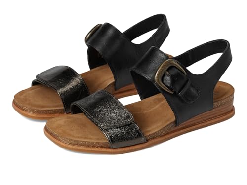 Women's Peggie Sandal in Black/Dark Pewter by Sofft