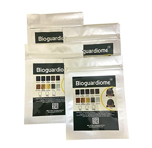 Bioguardiome-Hair-Building-Fiber-Refill-Bag-Black-Powder-Based-fibers-Natural-Hair-Thickening-Fibre-for-Thin-Hair-Men-Women-Cover-bald-spot-25gm-Pack-of-4-Black-Size-100-gm