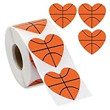 FEBSNOW Sports Stickers for Kids, 600pcs Valentines Basketball Heart Seal Labels for Sports Events Decorations