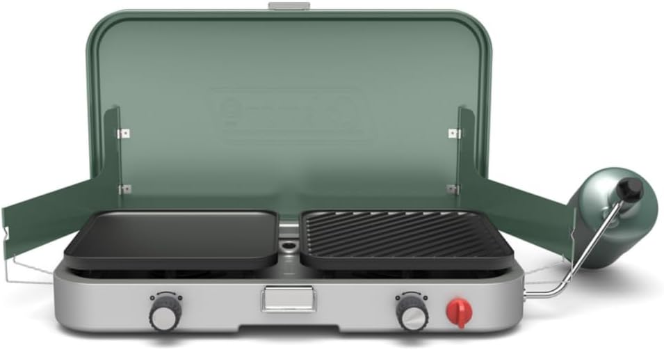 2 Burner Camp Stove w/Push-Button Instant Ignition