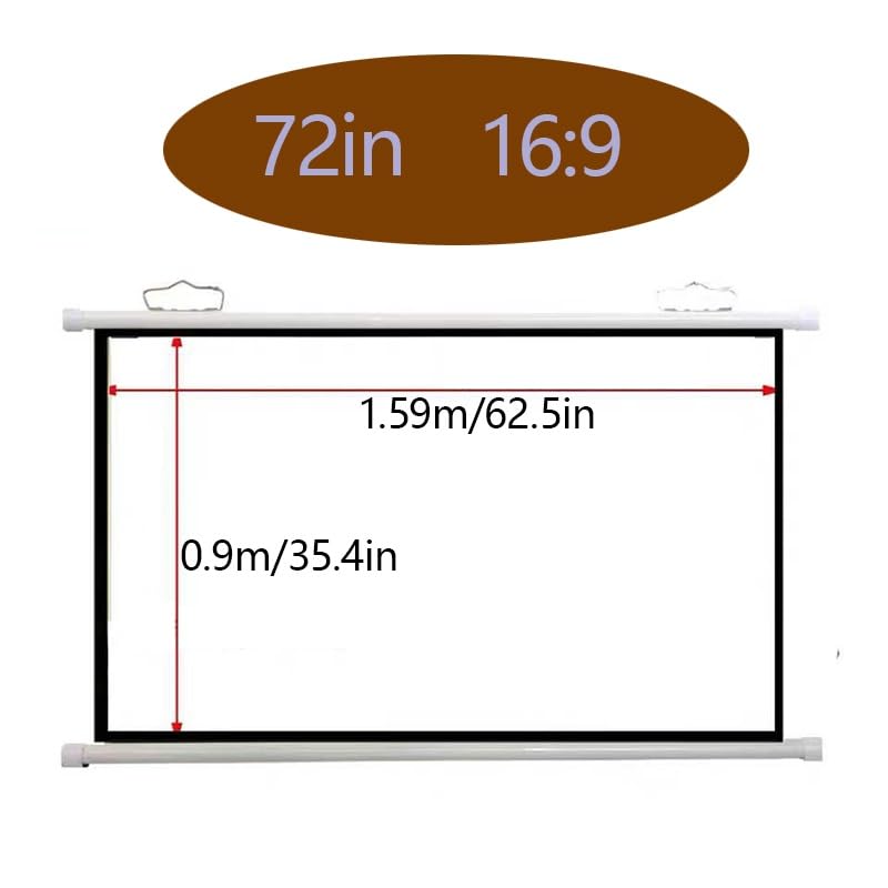 Pantalla de proyector manual 72 pulg 16:9 HD 4K miniatura 7