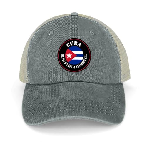 Yelolyio The Greatest Place On Earth Casquettes de baseball Cuba Drapeau Cuba Casquettes en coton Chapeau de soleil Casquettes patriotiques pour hommes et femmes Casquettes en maille Casquettes de