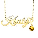 Pugster November Birthstone Necklace for Women Sterling Silver Simulated Citrine Charms for Necklace, November Birthstone Jewelry